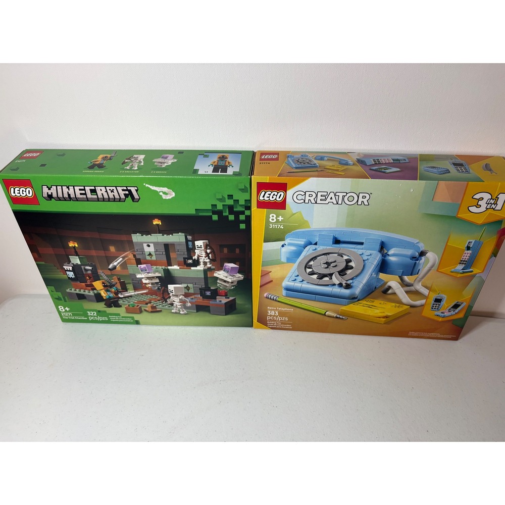 LEGO Set Lot: Minecraft The Trial Chamber 21271 & Creator Retro Telephone 31174